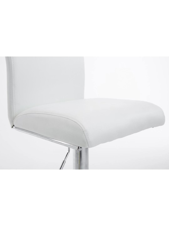 Juego de 2 taburetes de bar Colonia piel sintética cromado, blanco Juego de 2 taburetes de bar Colonia piel sintética cromado, blanco