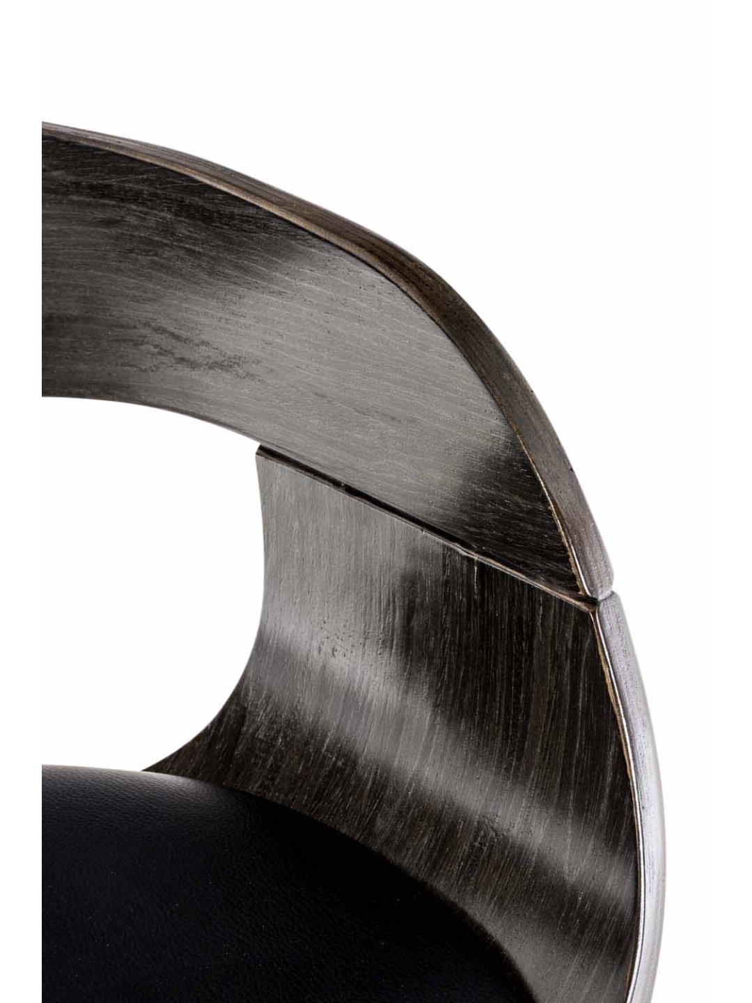 Juego de 2 taburetes de bar Kingston C piel sintética, negro/gris