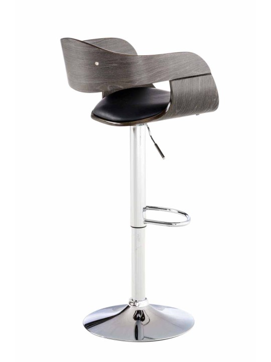 Juego de 2 taburetes de bar Kingston C piel sintética, negro/gris