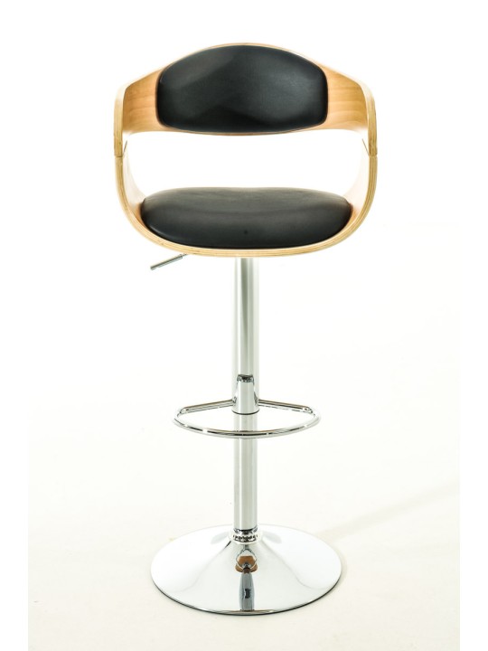 Juego de 2 taburetes de bar Kingston C piel sintética, natural/negro