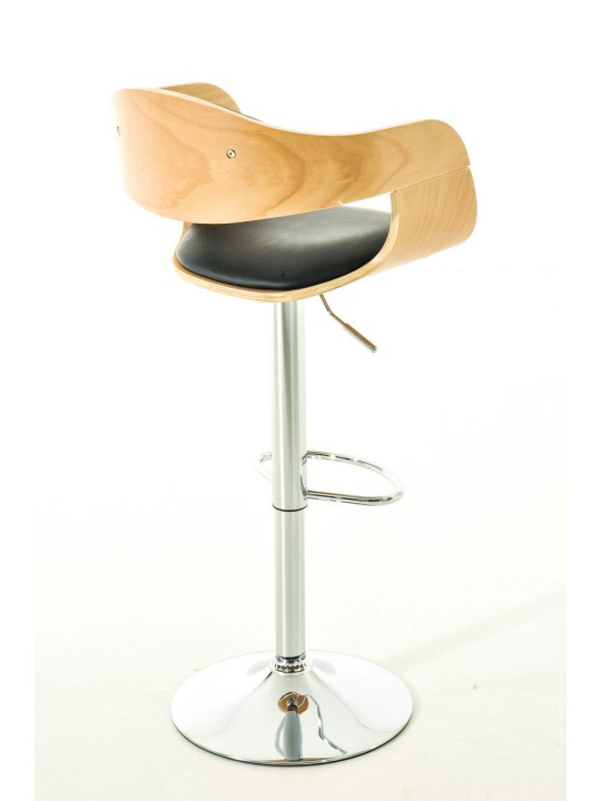 Juego de 2 taburetes de bar Kingston C piel sintética, natural/negro