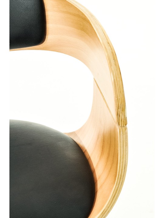 Juego de 2 taburetes de bar Kingston C piel sintética, natural/negro