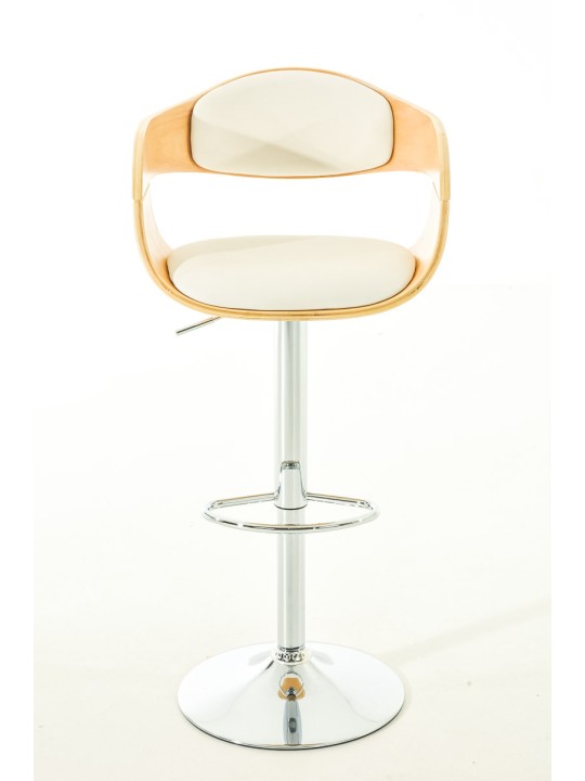 Juego de 2 taburetes de bar Kingston C piel sintética, natural/blanco