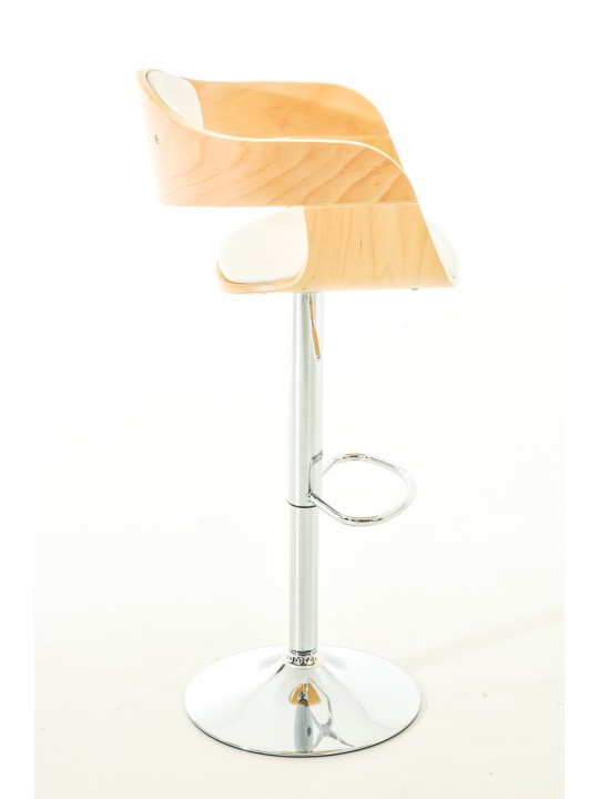 Juego de 2 taburetes de bar Kingston C piel sintética, natural/blanco