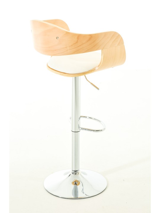 Juego de 2 taburetes de bar Kingston C piel sintética, natural/blanco