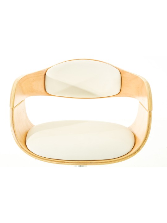 Juego de 2 taburetes de bar Kingston C piel sintética, natural/blanco