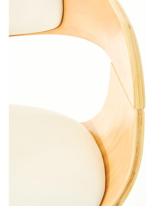 Juego de 2 taburetes de bar Kingston C piel sintética, natural/blanco