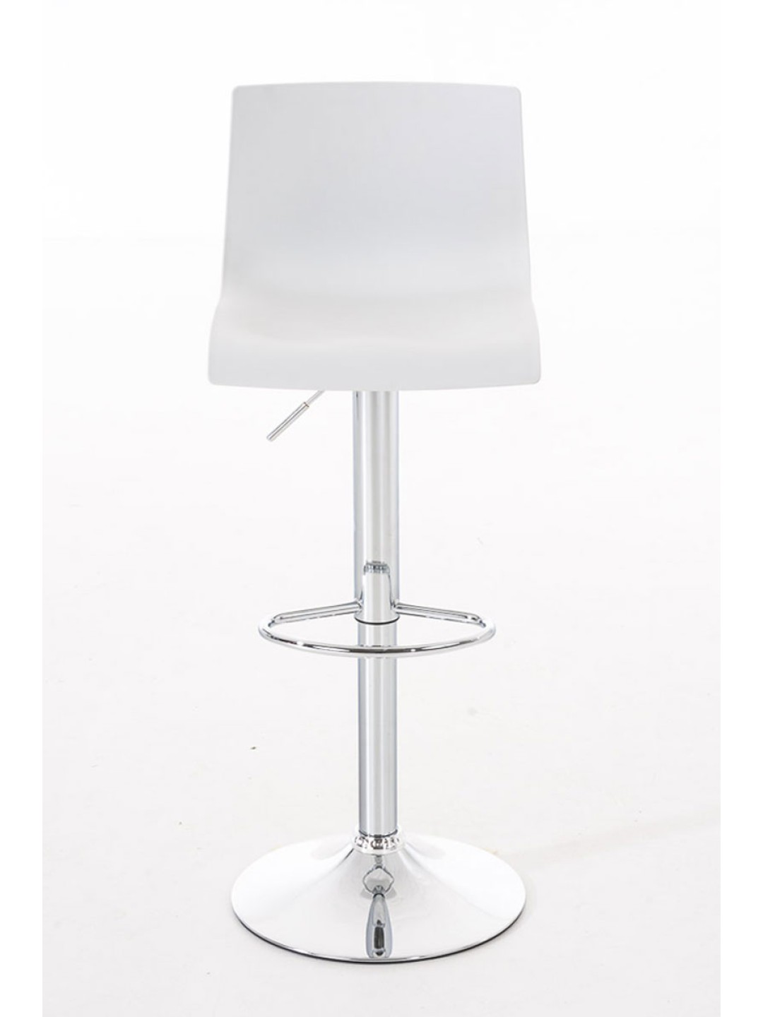 Juego de 2 taburetes de bar Hoover plástico cromado, blanco