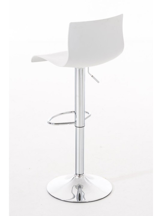 Juego de 2 taburetes de bar Hoover plástico cromado, blanco