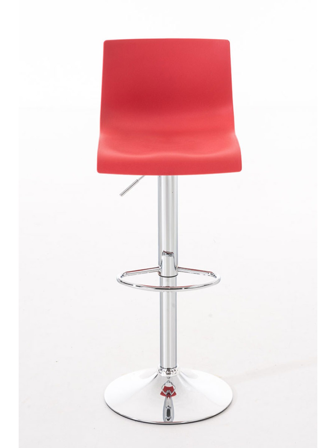 Juego de 2 taburetes de bar Hoover plástico cromado, rojo