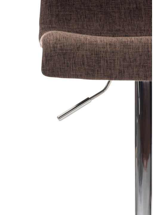 Juego de 2 taburetes de bar Hoover tela cromo, marrón