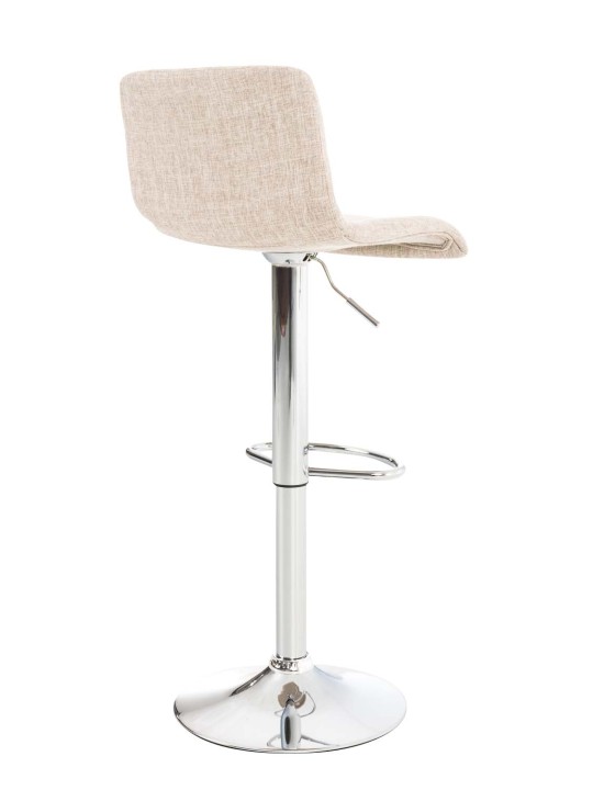 Juego de 2 taburetes de bar Hoover tela cromo, crema