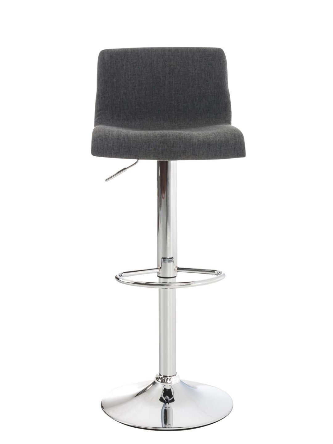 Juego de 2 taburetes de bar Hoover tela cromo, gris oscuro