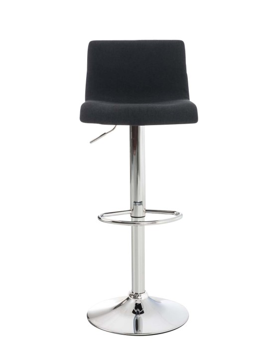 Juego de 2 taburetes de bar Hoover tela cromo, negro