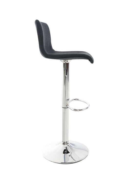 Juego de 2 taburetes de bar Hoover tela cromo, negro