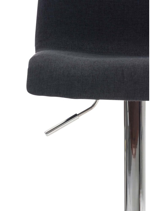 Juego de 2 taburetes de bar Hoover tela cromo, negro