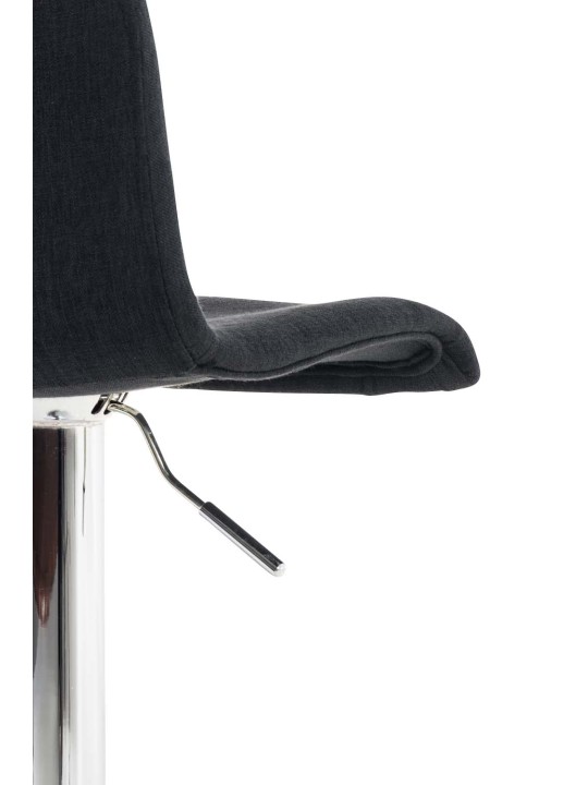 Juego de 2 taburetes de bar Hoover tela cromo, negro