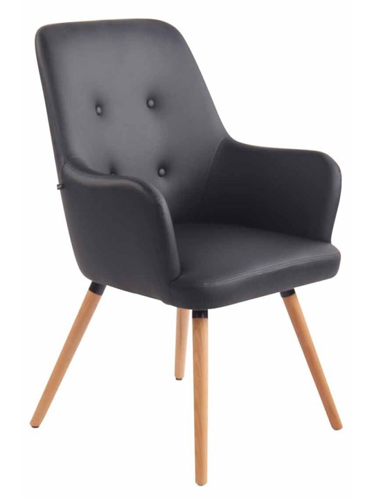 Tumbona Aarhus piel sintética natural, negro Tumbona Aarhus piel sintética natural, negro