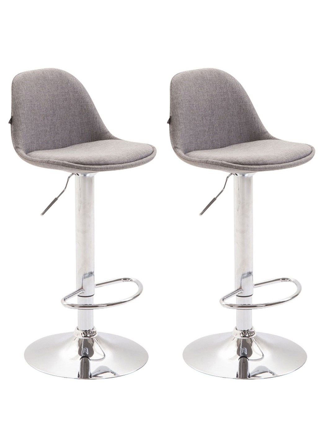 Juego de 2 taburetes de bar tela Kiel, gris