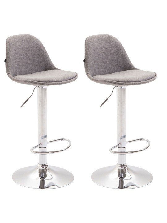 Juego de 2 taburetes de bar tela Kiel, gris Juego de 2 taburetes de bar tela Kiel, gris