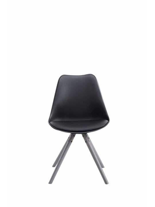 Silla de visita Toulouse símil piel redonda gris, negro