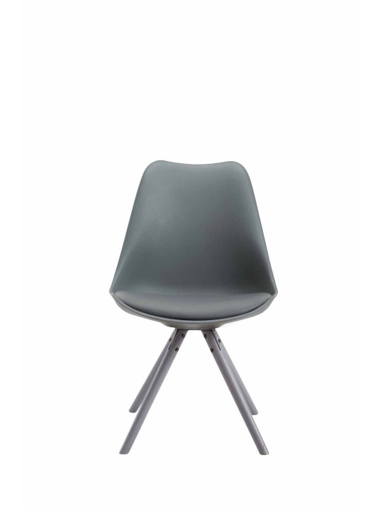 Silla de visita Toulouse símil piel redonda, gris