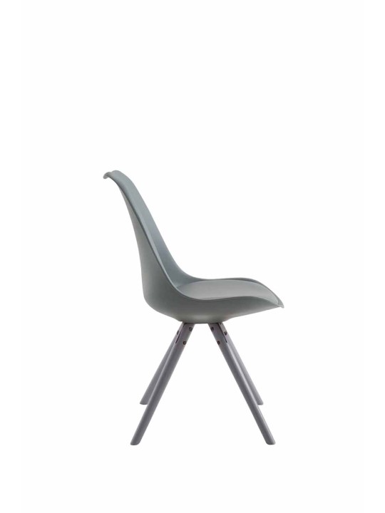 Silla de visita Toulouse símil piel redonda, gris