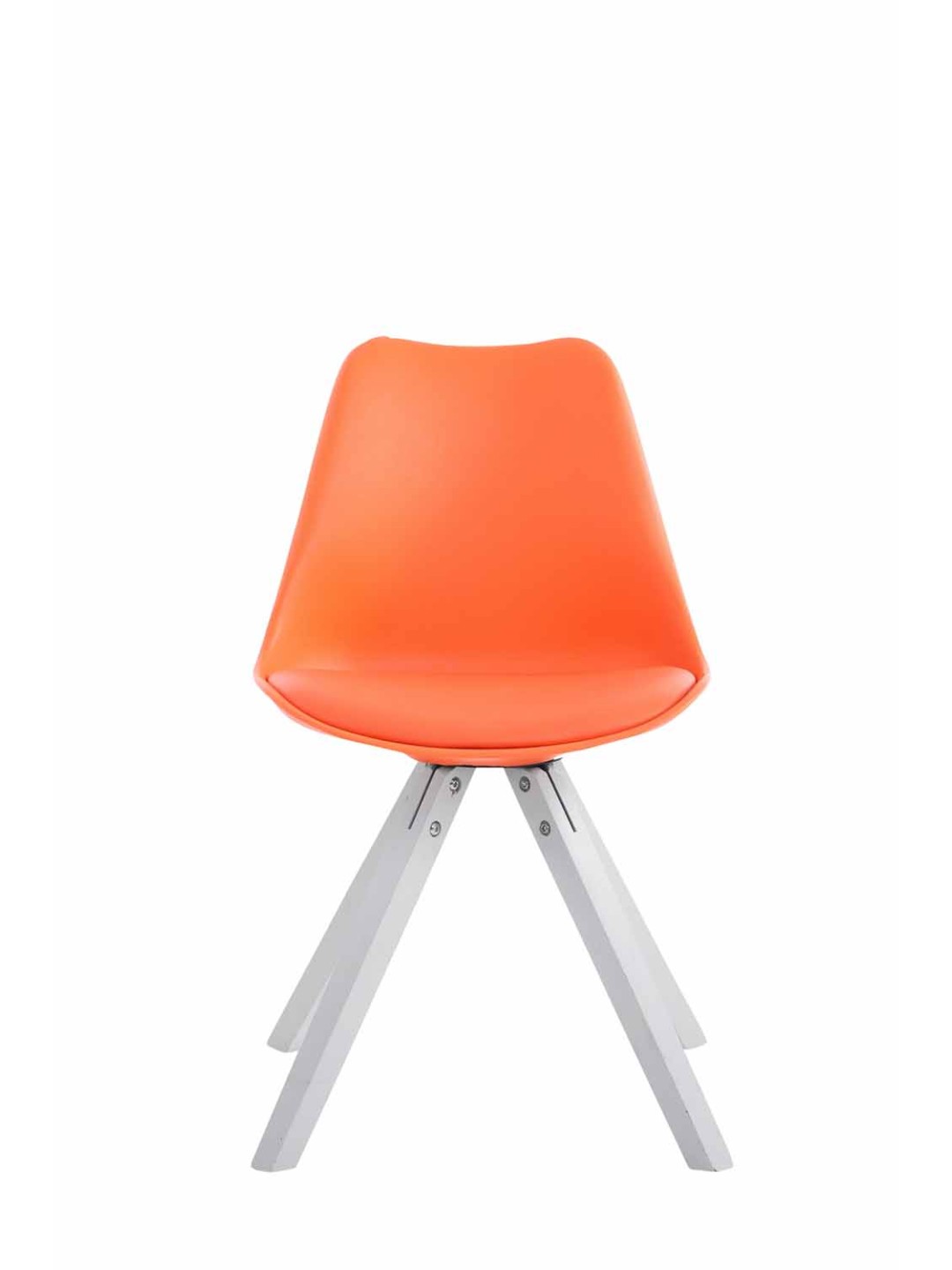 Silla de visita Toulouse polipiel Cuadrada, naranja