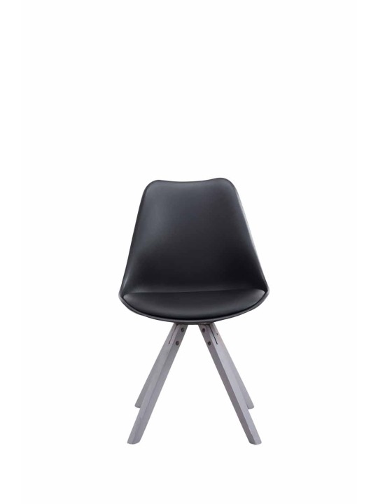 Silla de visita Toulouse símil piel Cuadrada gris, negro