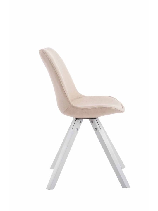 Silla de visita tela Toulouse Cuadrada, crema Silla de visita tela Toulouse Cuadrada, crema