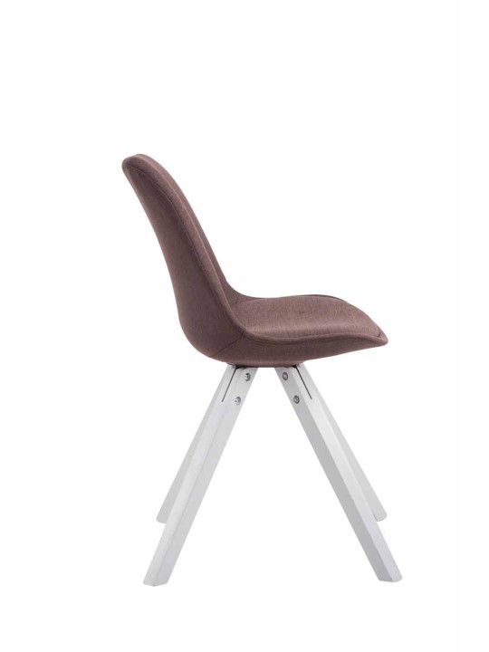 Silla de visita tela Toulouse Cuadrada, marrón