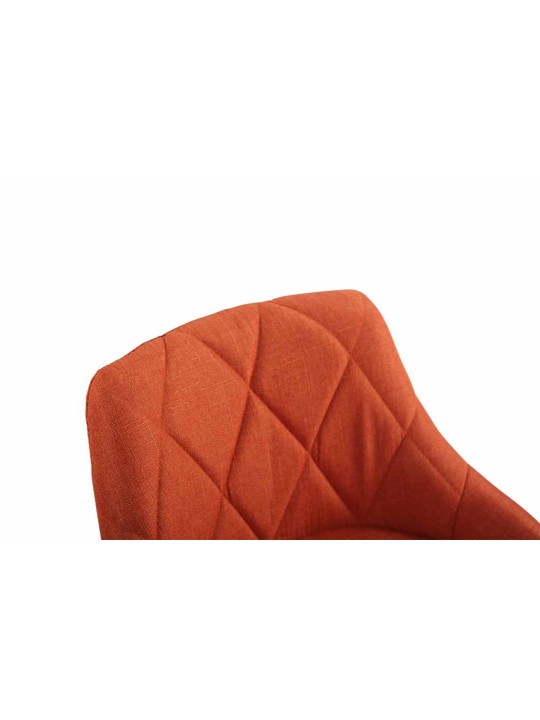 Juego de 2 taburetes de bar Lazio tela C, naranja