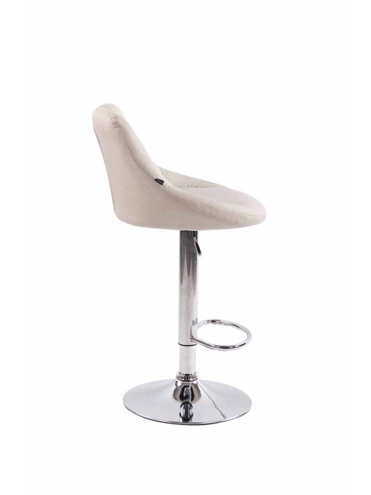 Juego de 2 taburetes de bar Lazio tela C, crema