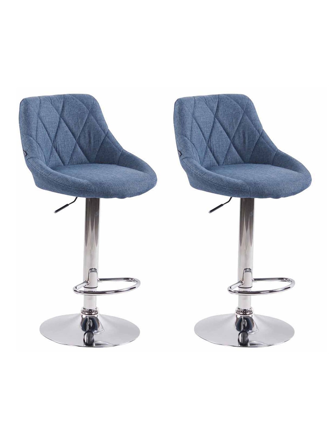 Juego de 2 taburetes de bar Lazio tela C, azul