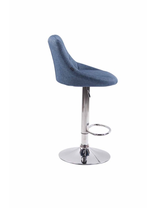 Juego de 2 taburetes de bar Lazio tela C, azul