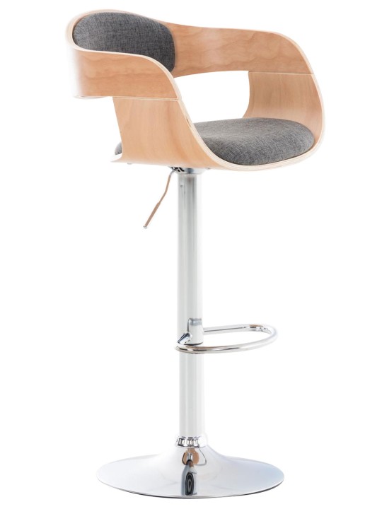 Taburete de bar Kingston C tela, natural/gris claro