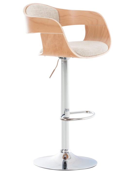 Taburete de bar Kingston C tela, natural/crema