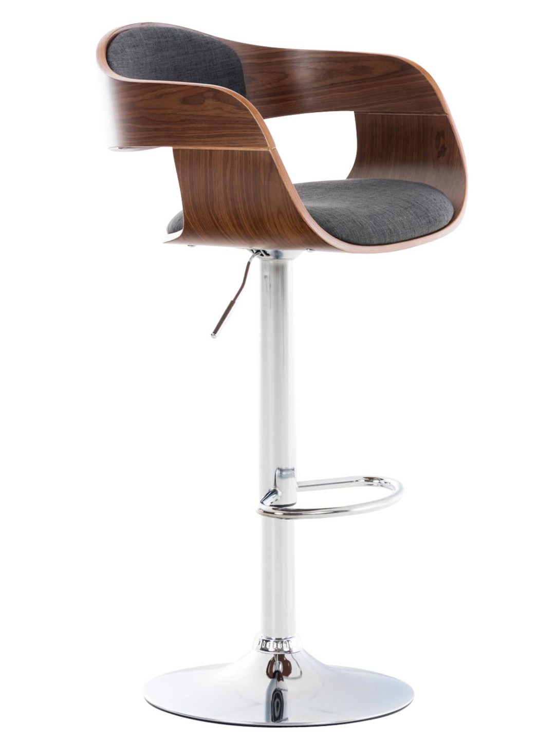 Taburete de bar Kingston C tela, nogal/gris oscuro