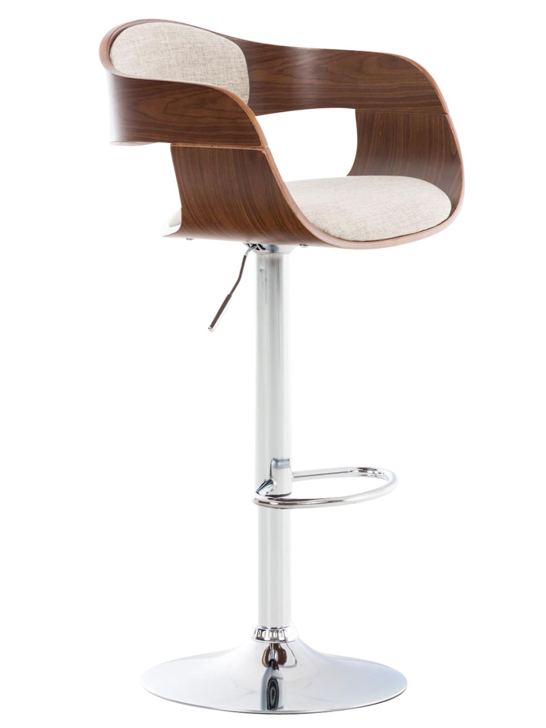 Taburete de bar Kingston C tela, nogal/crema