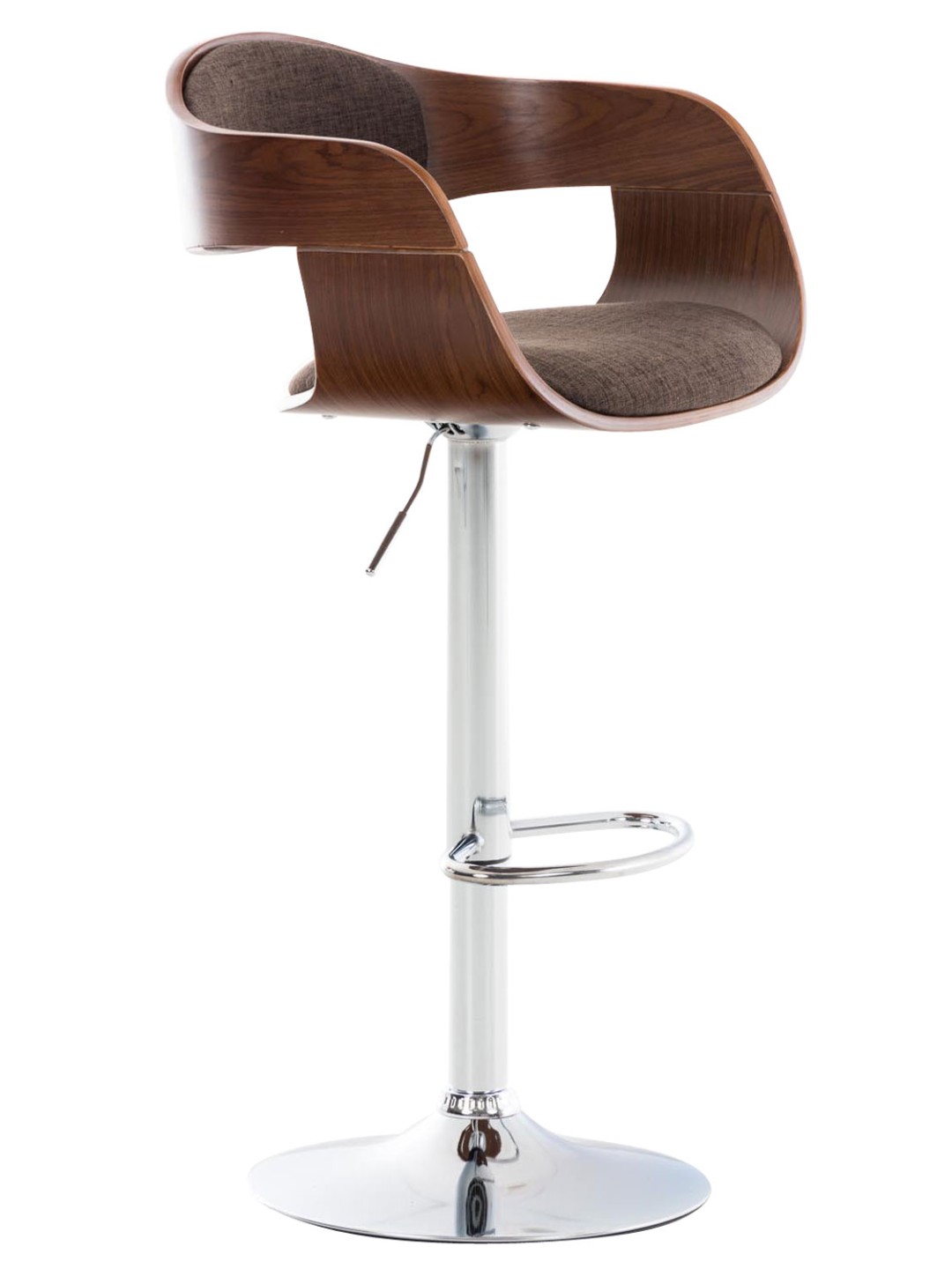 Taburete de bar Kingston C tela, nogal/marrón