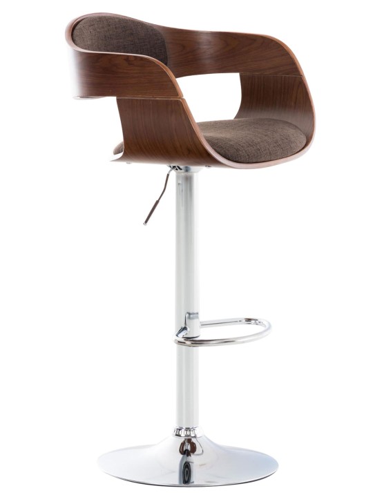 Taburete de bar Kingston C tela, nogal/marrón