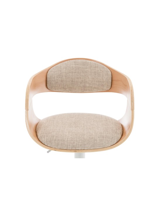 Taburete de bar Kingston C tela, natural/crema