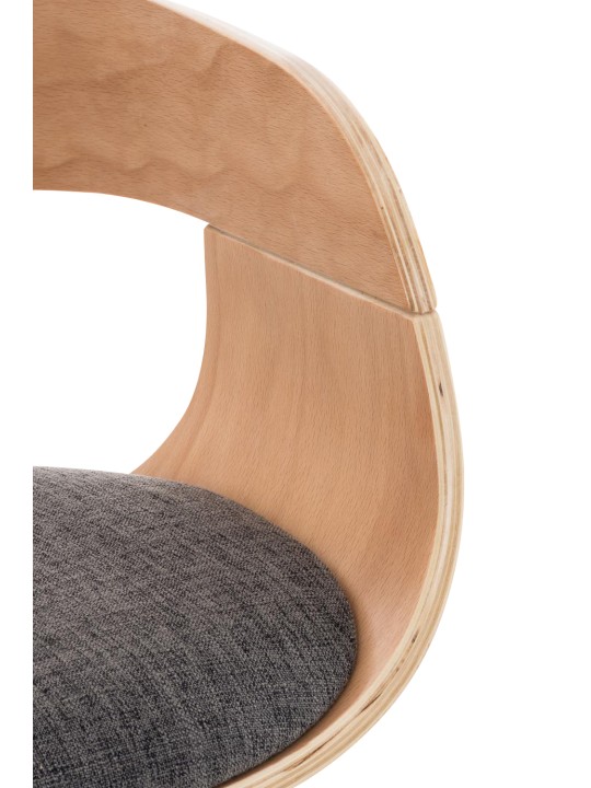 Taburete de bar Kingston C tela, natural/gris claro