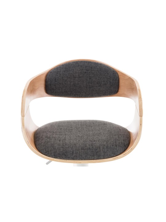 Taburete de bar Kingston C tela, natural/gris claro