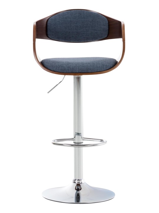 Taburete de bar Kingston C tela, nogal/azul