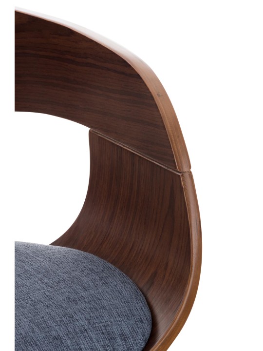 Taburete de bar Kingston C tela, nogal/azul