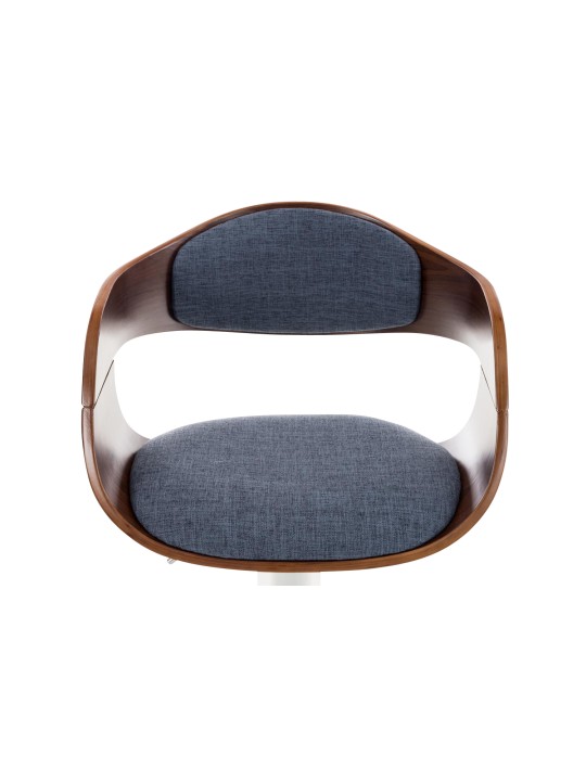 Taburete de bar Kingston C tela, nogal/azul