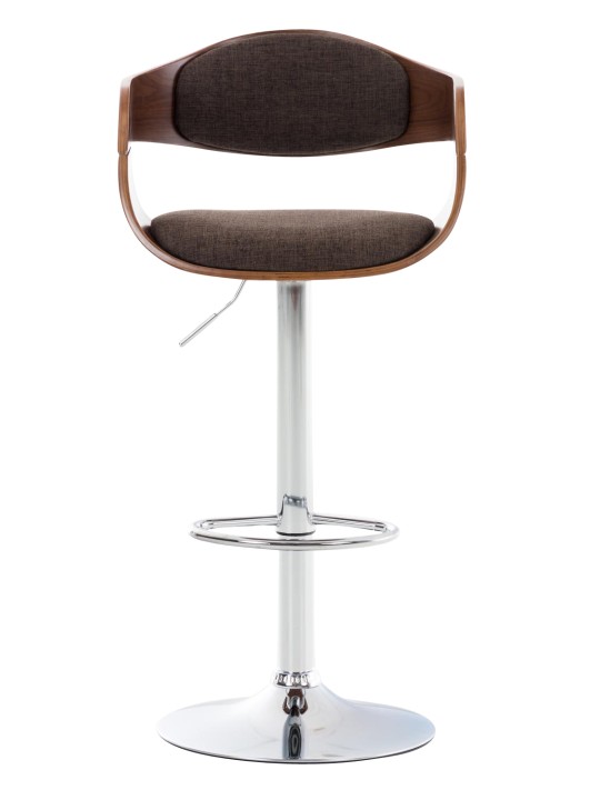 Taburete de bar Kingston C tela, nogal/marrón