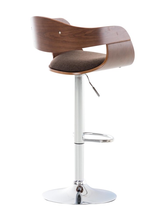 Taburete de bar Kingston C tela, nogal/marrón
