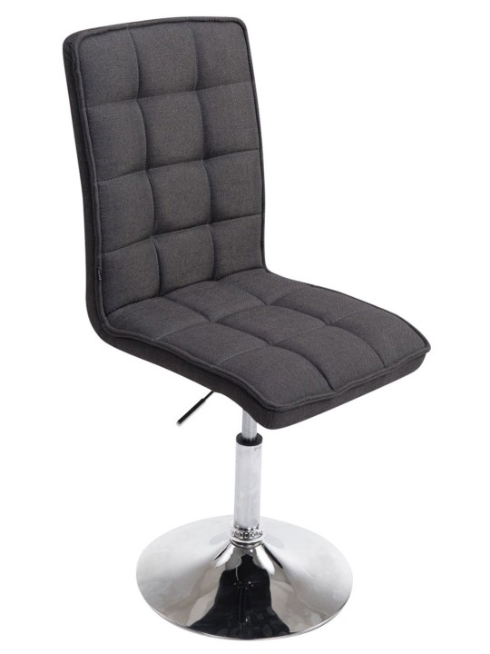 Silla de comedor Peking V2 tela, gris oscuro